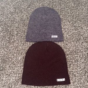 NEFF Women’s Purple Beanies - Pack of 2 - heathered purple and burgundy